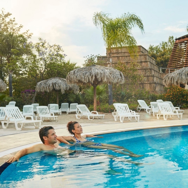 Parque acuático en pareja