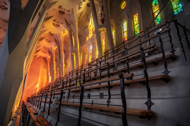 Interior de la basílica de la Sagrada Familia