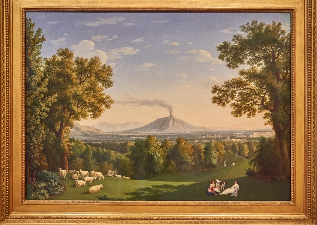 Cuadro Paisaje con el Palacio de Caserta y el Vesubio