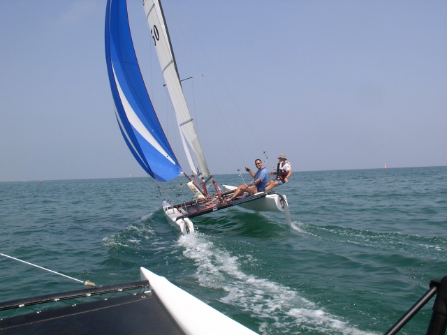 A bordo del catamarán