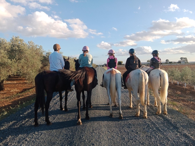 Starting the ride on horseback 