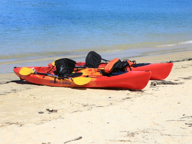 Kayaks on the shore 