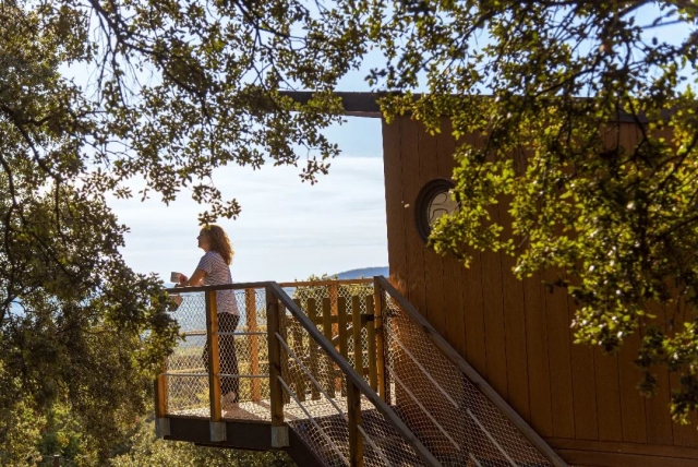 Desayunando en la terraza