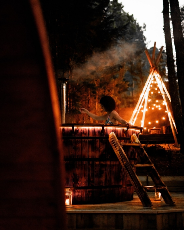 Disfrutando de un baño