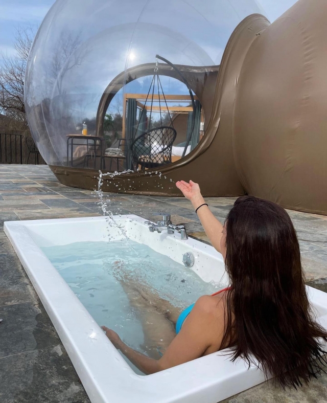 En el jacuzzi exterior