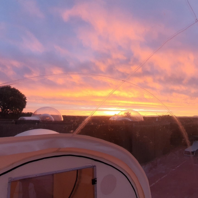  Vue du coucher de soleil dans notre complexe rural 