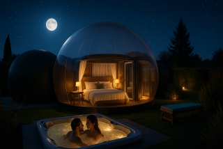 1 noche Burbuja +Cena +Pack Romántico +Desayuno +Jacuzzi