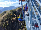 Rappel as a couple at Pont Tibetà Vall del Riu, 158m