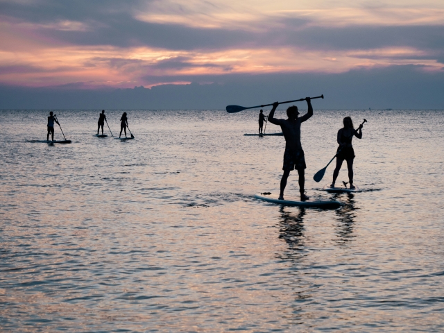 SUP al amanecer + desayuno Playa Les Marines, 1'5h