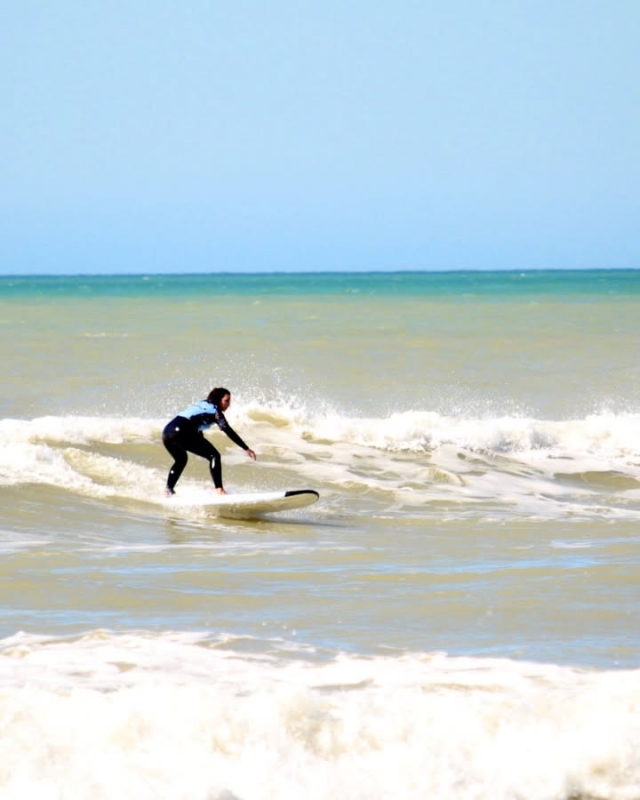 Sobre la tabla de surf