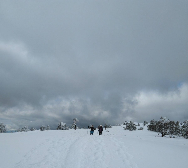 ruta en raquetas de nieve