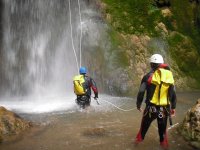 Practicing canyoning in Cuenca