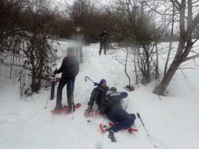 Rota familiar com raquetes de neve nas Astúrias