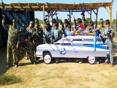 Formação de equipes com paintball e churrasqueira em Torrejón