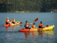 Sharing a kayak with the kids 