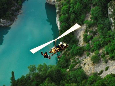 Autogyro flight, kayak ride with snack and cava