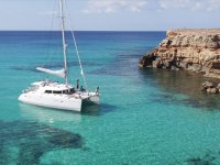 Boat in crystalline waters