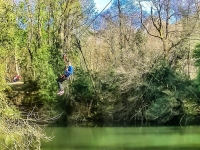  Enjoying a zip line