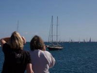  Admiring the sail from the beach