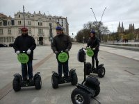 Riding a segway 