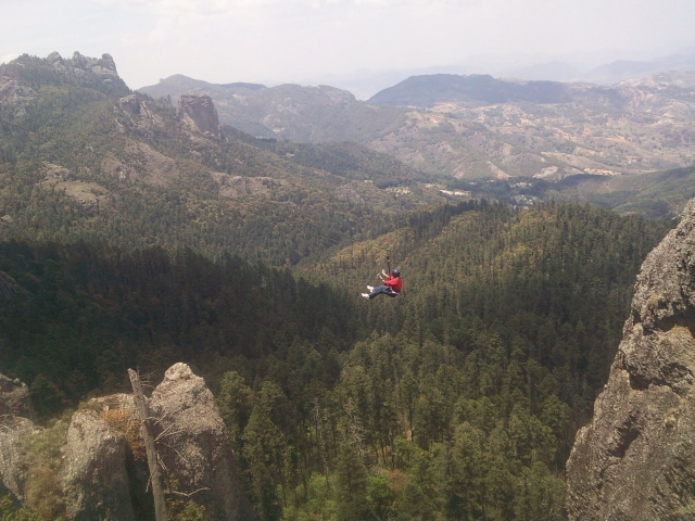 Tirolina sobre los bosques