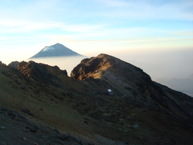 El Popocatepetl antes de llegar al refugio de los 100