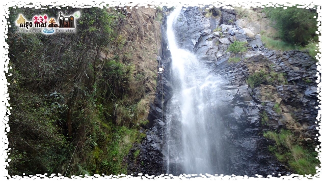 Rappel 70 metros Cascada. Descenso