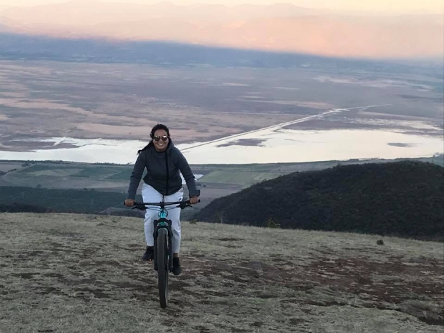 Disfrutando de la bicicleta