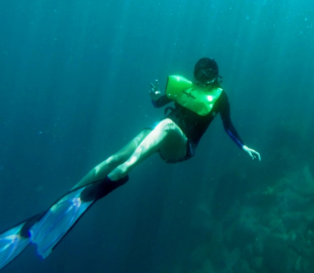 Con el equipo de buceo