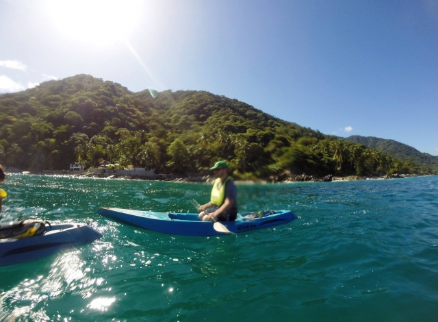 En el kayak individual