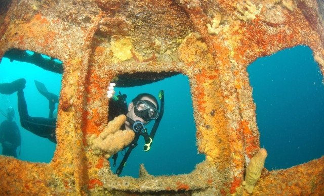 Bucea en barcos hundidos con nosotros