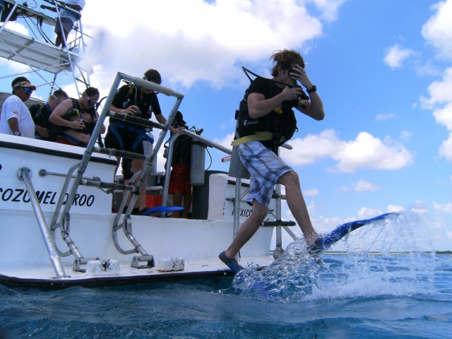 Saltando para bucear