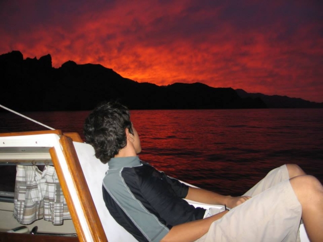 Admirando el atardecer