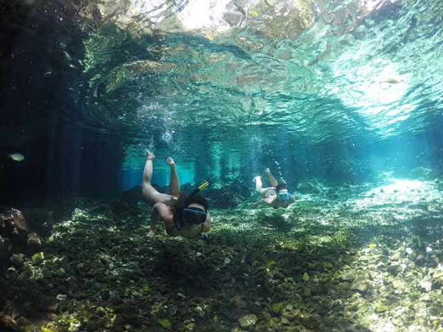 Disfrutando las aguas del Caribe