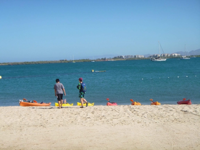 Preparando el kayak 