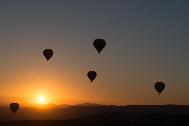 atardecer desde un globo