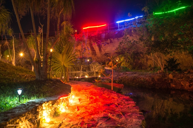 Con luces y adornos/night atv