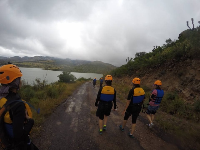Llegando al lago