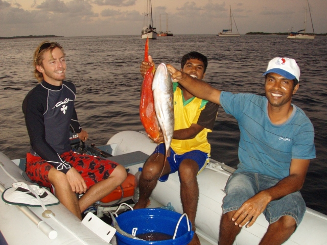 Pesca con los monitoternera