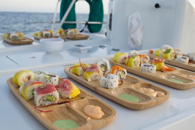 Sushi en el barco