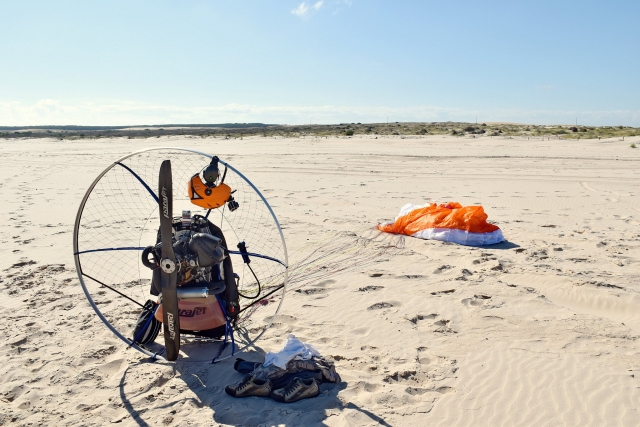 Preparando el paramotor