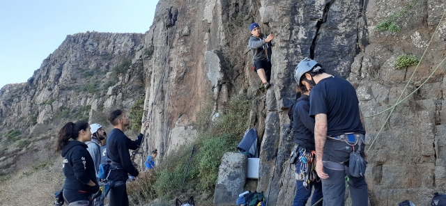 Escalada con amigos