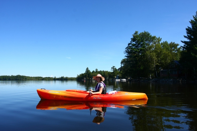 Disfrutando el paseo en kayak