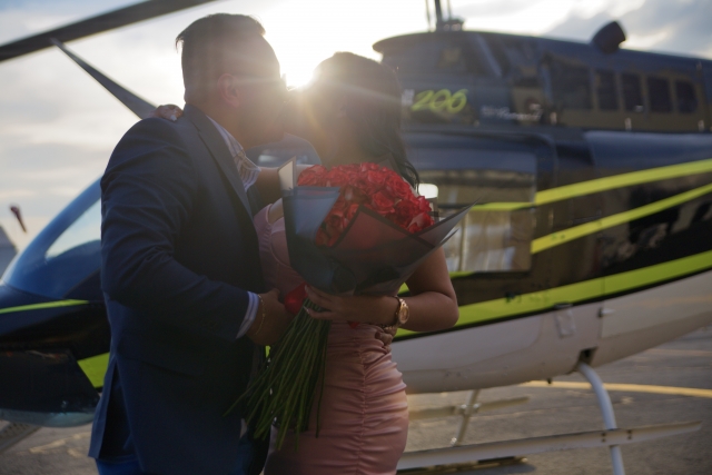 Pedida de mano en helicóptero