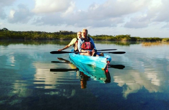 Disfrutando de la laguna