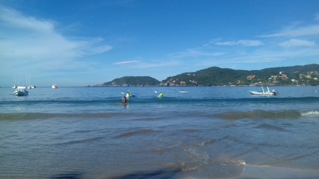 Panorámica con kayaks