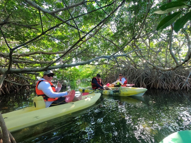 Remando en kayak