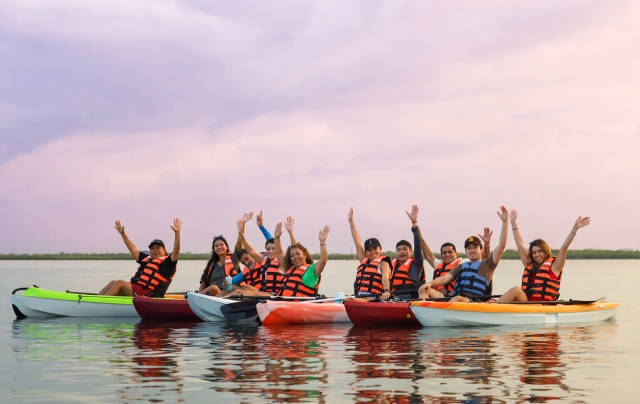 Kayaks entre amigos
