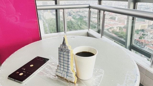 Cogiendo café en el mirador