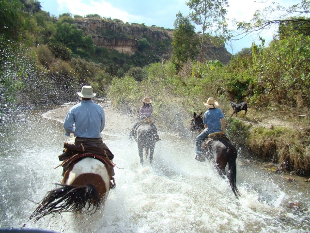 Galopando en el río